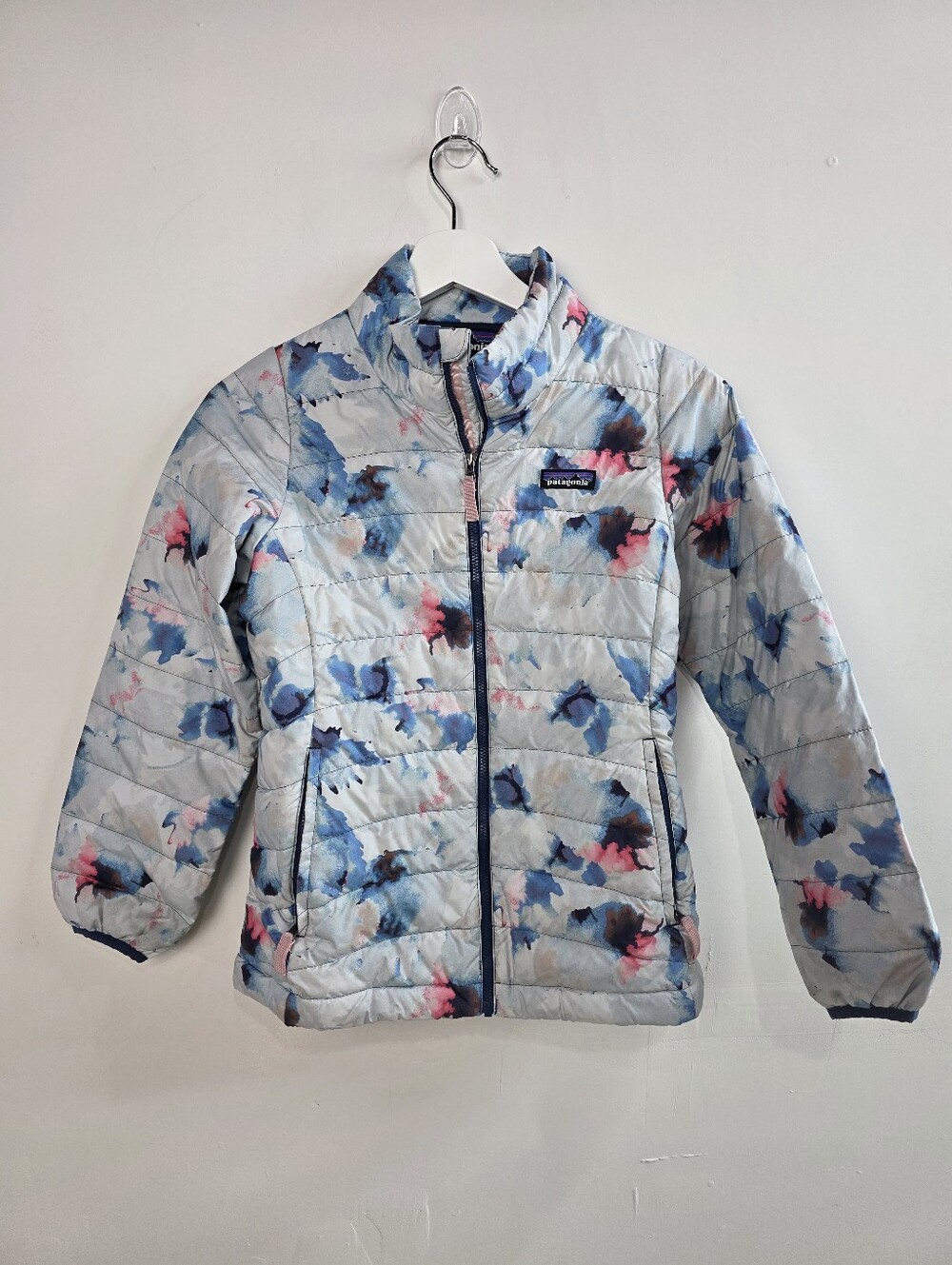 Patagonia Kids Floral Light Blue Insulated Puffer Jacket